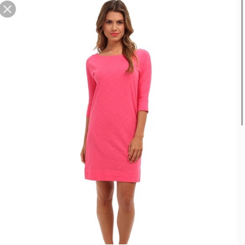 Lilly Pulitzer Pink Casual T Shirt Dress Cotton